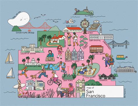 Illustrated map of San Francisco | Illustrated map, Illustration, Book ...