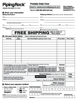 Fillable Online PIP Order Form 10 24 22 Fax Email Print PdfFiller