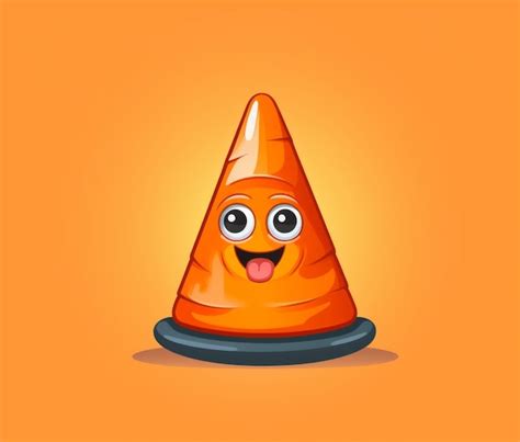 Premium AI Image | A cartoon traffic cone with a funny face.