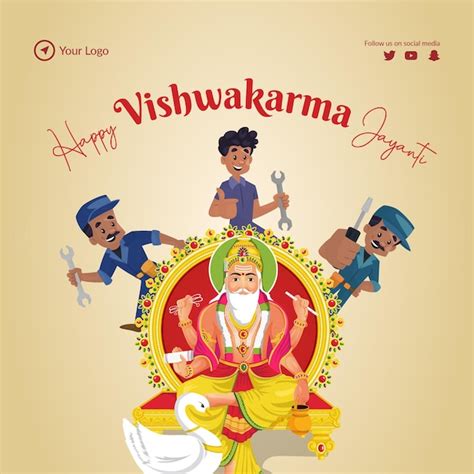 Premium Vector Hindu God Vishwakarma An Architect And Divine Engineer