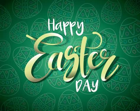 Premium Vector Happy Easter Lettering Background