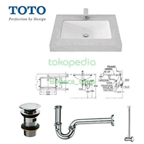 Jual Wastafel Toto Lw 540 J Wf Comp Set Tanpa Kran Dingin Packing Kayu