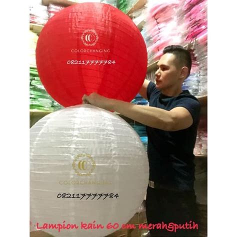 Jual Lampion Kain Jumbo Outdoor 60 Cm Merah Putih HUT RI 17 Agustus Di