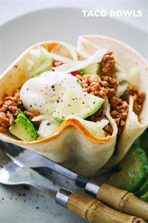 Taco Bowls Recipe | Ground Turkey Tacos with Vegetables and Cheese