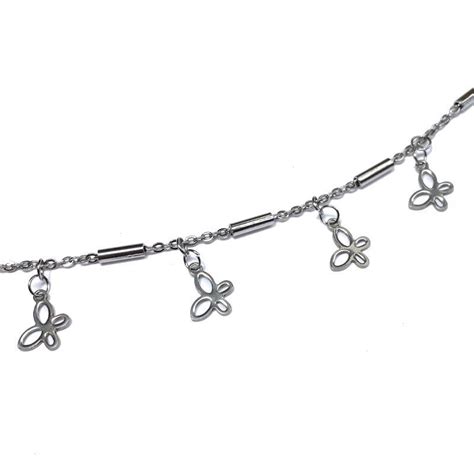 Itgirl Shop Aesthetic Clothing Thin Chain Silver Bear Butterfly