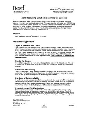 Fillable Online Abra Suite Application Note HR Products Group Abra