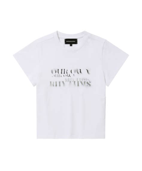 MUSINSA公式 WOOALONG Soft slim graphic T shirt WHITE