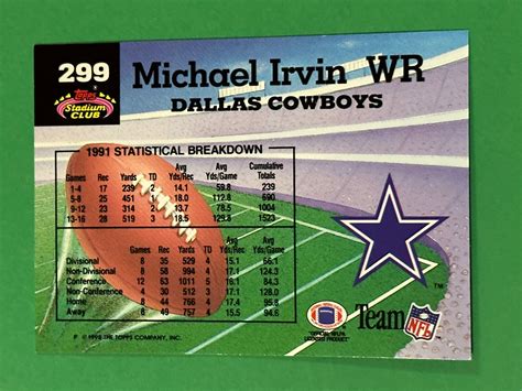 Topps Stadium Club Michael Irvin Members Choice Dallas