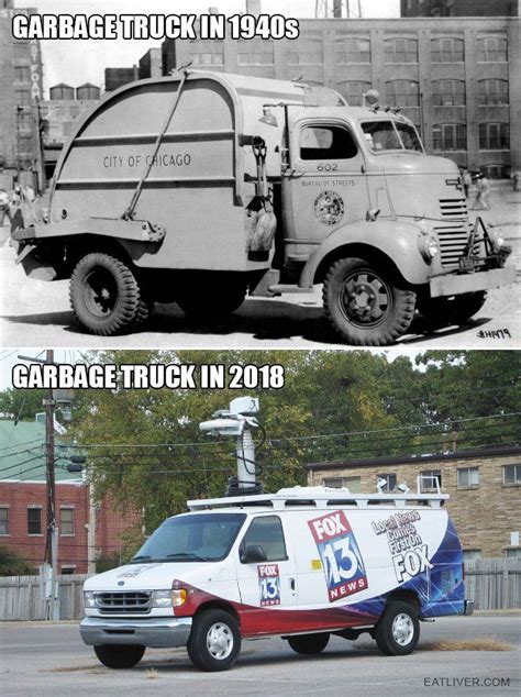 The Evolution Of Garbage Trucks Funny Garbage Truck Funny Pictures