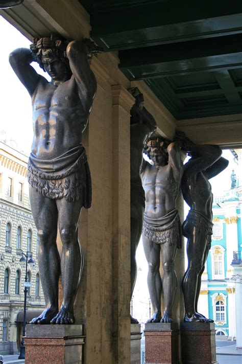Hermitage Portico With Atlantes Free Stock Photo - Public Domain Pictures