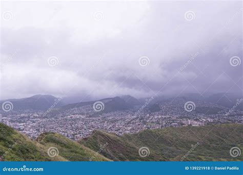 Aerial View of Waikiki Beach and Buildings Stock Photo - Image of afar ...