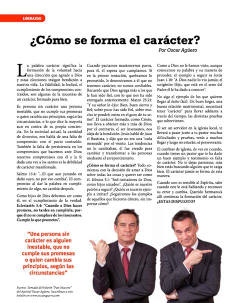 ¿cómo Se Forma El Carácter Revista La Fuente