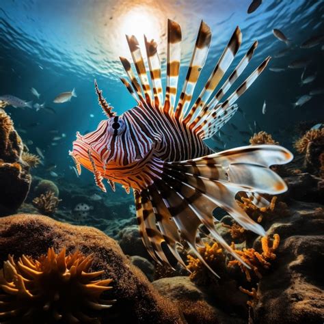 Premium AI Image Lionfish In Its Natural Habitat Wildlife Photography