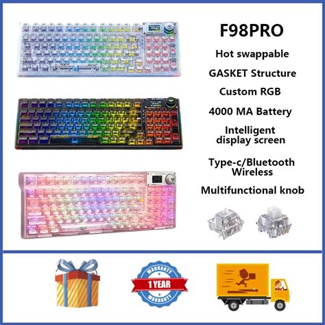 Aula F Pro Wireless Transparent Mechanical Keyboard Gasket Structure Rgb Hot Swappable Custom