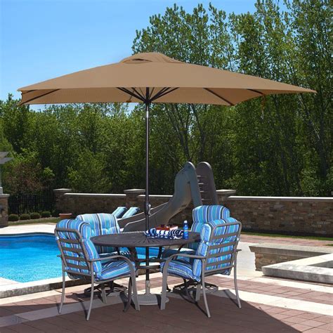 Island Umbrella Caspian 8 Ft X 10 Ft Rectangular Market Push Button Tilt Patio Umbrella In