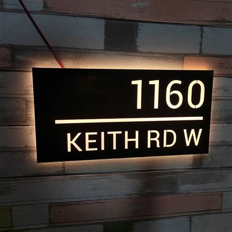 Illuminated Address Signs - Lighted Address Plaques - Metal Plaque ...