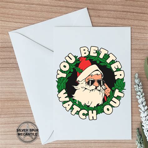 Santa Holiday Gift Cards. Funny Santa Card Custom Greeting - Etsy