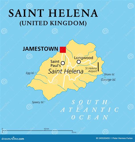 Saint Helena, Political Map, Tropical Island In The South Atlantic ...