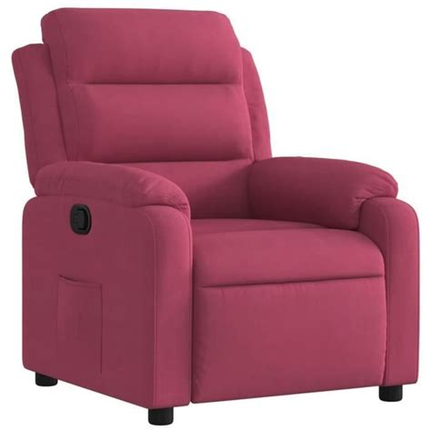 Zerodis Fauteuil Inclinable Rouge Bordeaux Velours Ab Rr