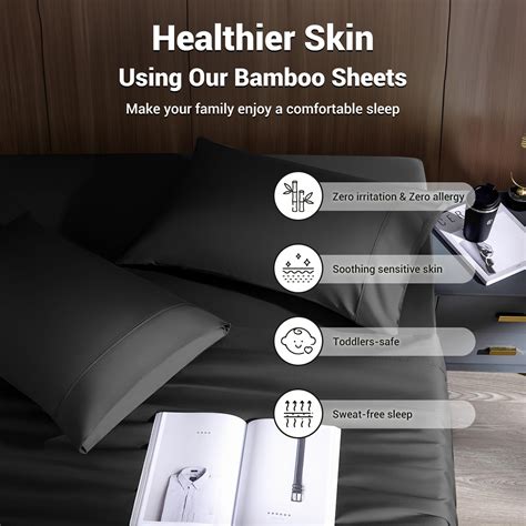 Shilucheng Cooling Breathable Bamboo Full Size Bed Sheets Set 1800