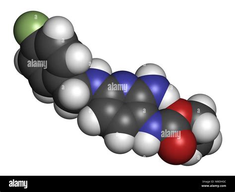 Flupirtine Analgetikum Droge Molekül 3D Rendering Atome sind als