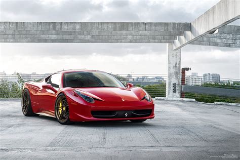 Stunning Red Ferrari 458 Sits On Brixton Forged Wheels with Yellow ...