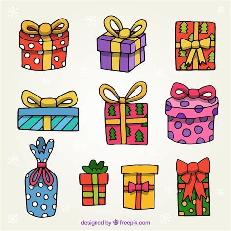 Set De Cajas De Regalos De Navidad Vector Gratis