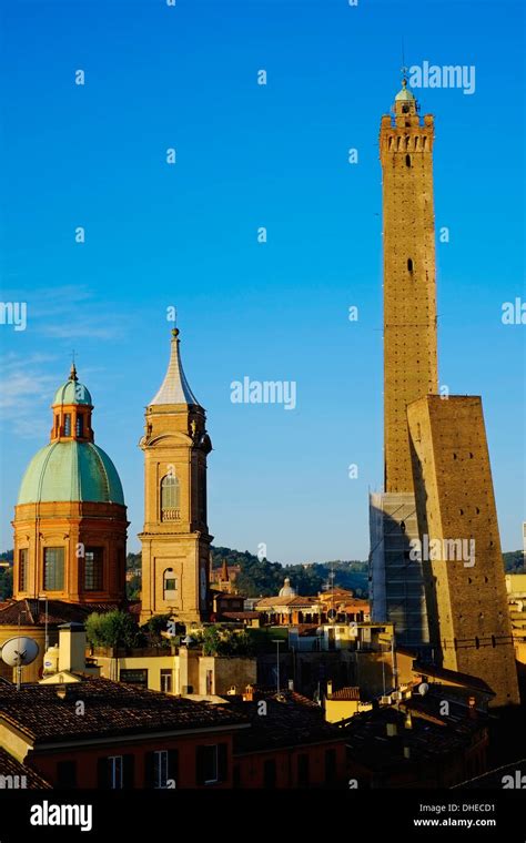 Towers Of Torre Degli Asinelli And Torre Garisenda Bologna Emilia