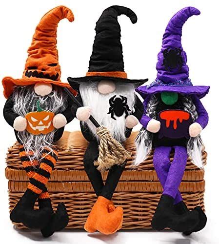 CiyvoLyeen Halloween Dangle Leg Gnomes Decorations Shelf Sitters