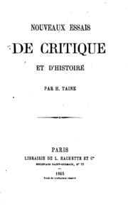 Nouveaux Essais De Critique Et D Histoire Hippolyte Taine Free