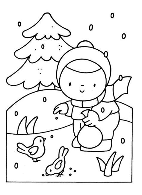 Kleurplaat Vogels In De Winter Winter Crafts Coloring Pages Winter Kindergarten