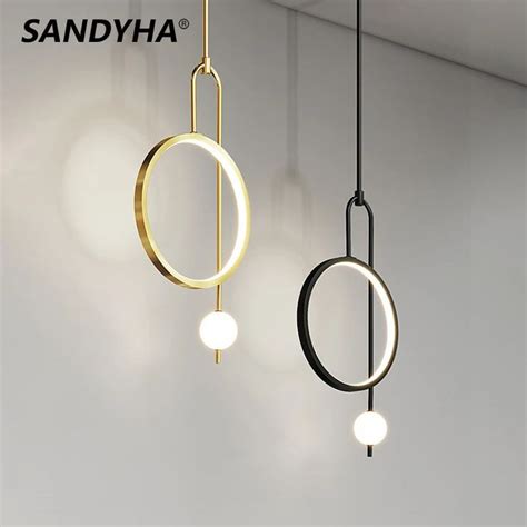 SANDYHA Moderne suspension Plafonnier anneau rond verre décoration de