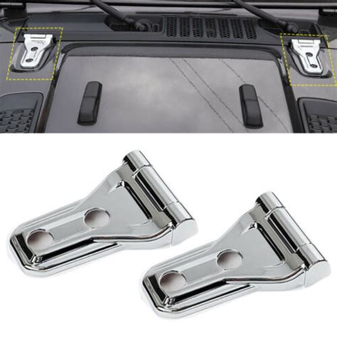 Silver Exterior Engine Hood Hinge Cover Trim Fit For Jeep Gladiator JT