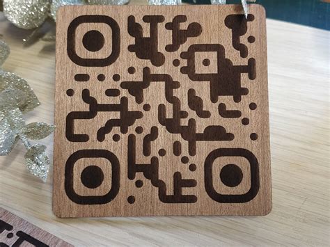 Mm Square Wooden Custom Qr Code Laser Engraved Table Tags Restaurant