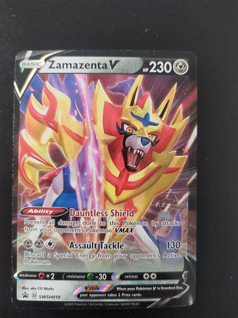 Zamazenta V Swsh Full Art Ultra Rare Promo Pokemon Card Nm Mint