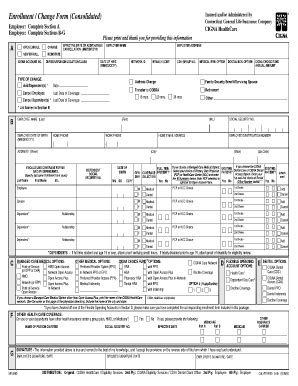 Fillable Online Enrollment Change Form Consolidated Instant