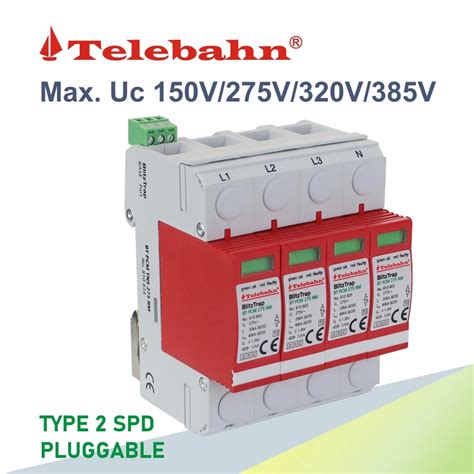 30 SPD Factory Telebahn Uc275V AC 4P T2 20kA 40kA KEMA CB Surge