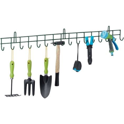 Relaxdays Porte instruments outils de jardin 16 crochets jusquà 80