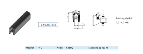 Uszczelki krawędziowe Uszczelka 340 09 516 EPDM