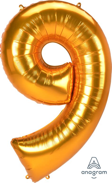 Buy 53" Gold Jumbo Number 9 balloons for only 6.98 USD by Anagram ...