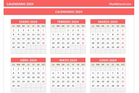 Calendario Excel Wally Krysta