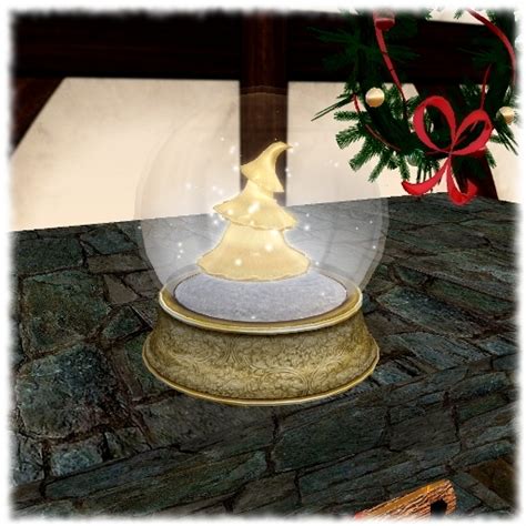 Second Life Marketplace - Musical Pine Tree Snow globe with Brass Base