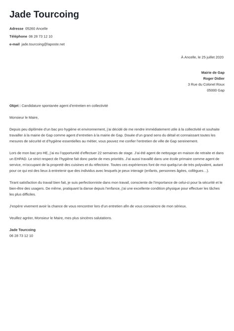 lettre de motivation industrie opérateur