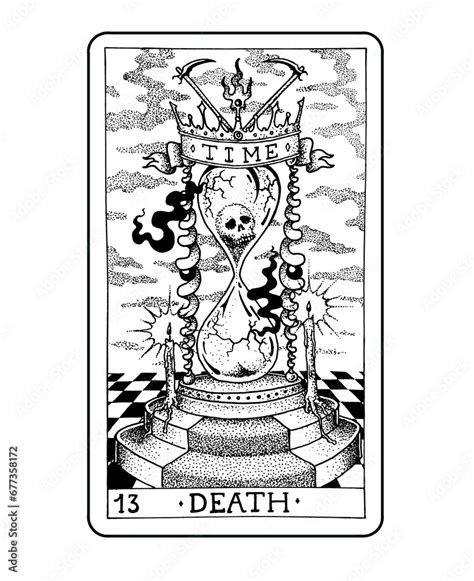 Carta De Tarot La Muerte Arcano Dise O Nico Stock Illustration