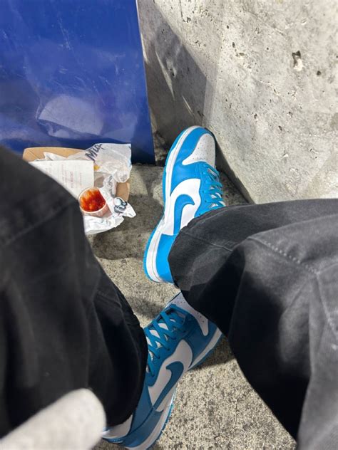 Blue Nike Dunk High Sneakers