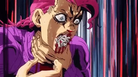 Doppio Vomitting Blood And Razorblades Reaction Jojo S Bizarre