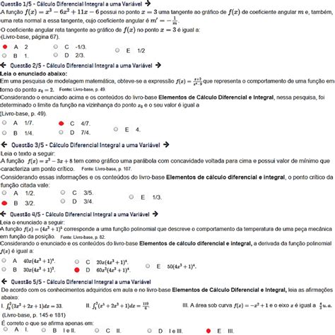 Apol Cálculo Diferencial Calculo Diferencial E Integrado