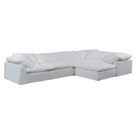 Piece Wide Slipcovered Modular L Shaped Sectional Sofa With