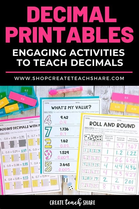 Decimal Printable Worksheets | Review - Homework - Assessments - Activities