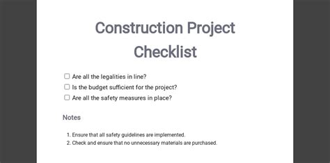 35+ Construction Checklist Templates - Free Downloads | Template.net